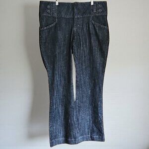 Yuva Dark Denim Wide-Leg Pants flare Size 16 long 32 inches inseam curvy